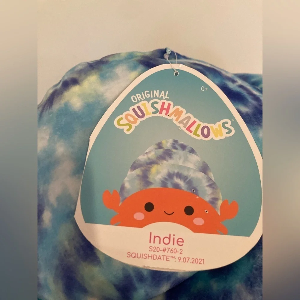 Indie The Hermit Crab Squishmallow 20” Large Jumbo Rare NWT Red Blue White